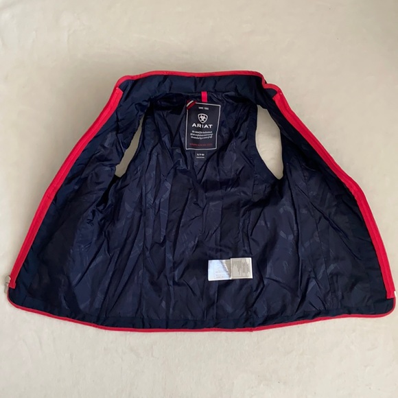 Ariat | Ashley Quilted Insulated Equestrian Riding Vest Navy Eclipse/Pink (S/8) - Picture 10 of 16